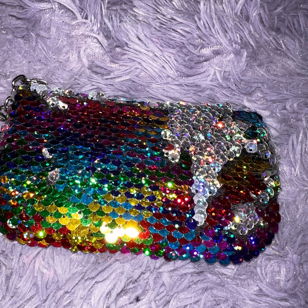 Sequins rainbow coin purse
